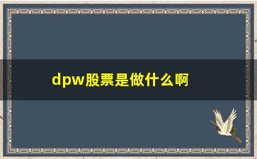 “dpw股票是做什么啊